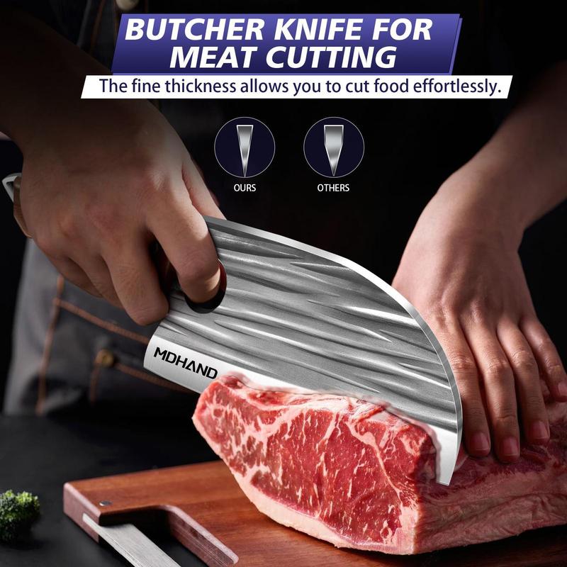 MDHAND 14pcs Chef Knife Set, Hand Forged High Carbon Steel,Includes Butcher,Meat Cleaver, Boning,and Viking Knives,with Knife Bag MDHAND 14pcs Chef Knife Set, Hand Forged High Carbon Steel,Includes Butcher,Meat Cleaver, Boning,and Viking Knives,with Knife Bag