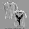 Menswear Men’s Round Neck Short-Sleeve Slogan T-Shirt - Vintage Washed Oversized Christian Tee, Angel Wings Faith Graphic, "Kingdom of Heaven Has Come Near" Gospel Streetwear, Heavy Cotton Unisex Worship Top