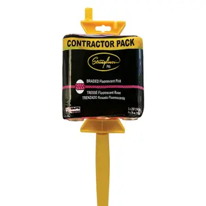 Stringliner 2008392 250 ft. PRO Masons Line & Reel Contractor Pack Fine Braided Line, Fluorescent Pink