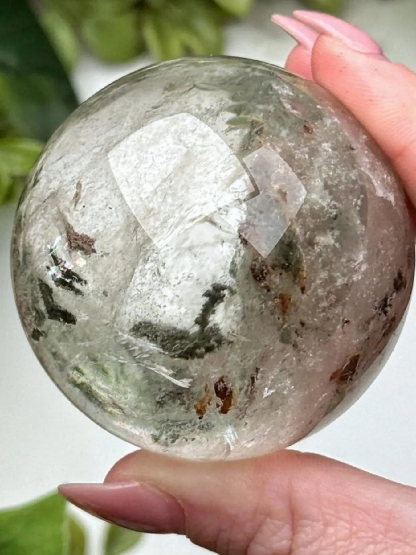 Garden Quartz Lodolite Included Sphere Selected Natural High Quality Healing Crystal Heal Ball Crystal Decor