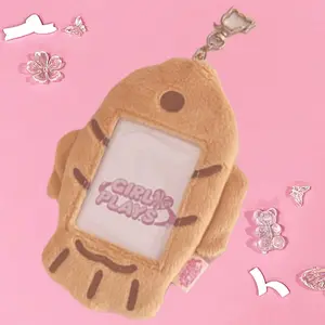 Taiyaki Fish Plush Photocard Holder Keychain with Card Protector