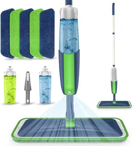 Spray Wet Mops with 5X Washable Pads for Hardwood Floor Cleaning 2X 410ML Refillable Bottles Commercial Home Use for Hardwood Laminate Vinyl Tiles Wood Cleaner Lightweight