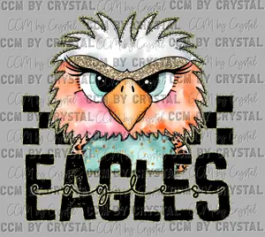 Eagles Cartoon Mascot Ready to Press Transfer Direct to Film DTF Transfers