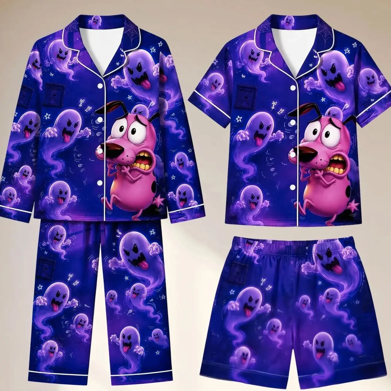 Funny Dog Scary Pajama Family Matching Set, Scary Dog Inspired Pajamas, Halloween Family Pajamas, Spooky Matching Pajamas