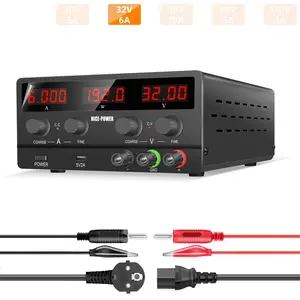 Nice Power Sps-H3206 Desktop Dc Power Supply, 0-30v/0-6a/0-150w, Four-Digit Display, Knob Adjustment, Precision Digital Voltmeter