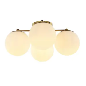 JONATHAN Y Orly Bohemian Farmhouse Iron/Frosted Glass LED Semi Flush Mount; for Living Room, Bedroom, Kitchen, Office