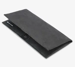 Tyvek® Black Clutch Wallet with 3 Card Slots, 2 Cash Compartments, and Zippered Pocket for Men and Women