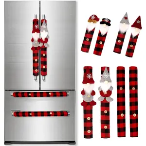 Christmas Refrigerator Handle Covers Set of 8, Buffalo Plaid Black and Red  Kitchen Decorations Refrigerator Door Handle Covers for Fridge Microwave Oven Dishwasher Handle Protector