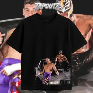 TAPOUTZ Eddie Guerrero & Rey Mysterio Heavy Cotton Unisex Shirt Latino Heat 619 Luchador Tshirt Hoodie Funny Wrestling Tee Regular Fit True To Size Breathable Direct To Garment Print