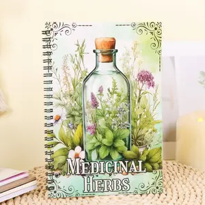 Natural Healing Manual Spiral Bound, Medicinal Herbs Therapy Learning Notebook, Essential Guide for Herbalists and Wellness Enthusiasts