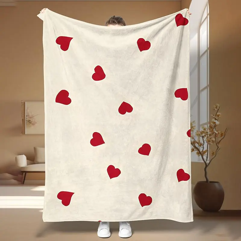 1 piece of love print blanket, modern style blanket, soft and comfortable blanket, travel sofa bed blanket, office home decoration, birthday gift blanket, unisex, available all year round