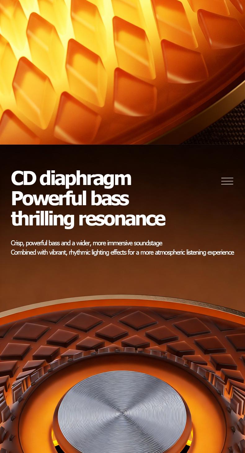 Harman Audio Portable Bluetooth Speaker, Wireless Glaze Bluetooth Audio - Type C Charging, TWS Stereo Sound, 5 RGB Lighting Modes, Long Battery Life, Ideal Festival Gift