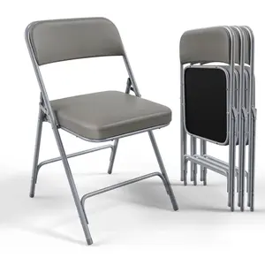 Outvita 4-Pack Padded Folding Chairs with Steel Frame Portable Easy to Store for Indoor Outdoor Use Ideal for Office Events Wedding Parties Dining Made of PU Material