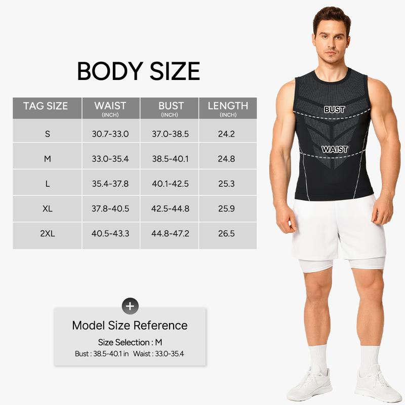 Nebility Mens Seamless Compression Tank Top, Quick-Dry Breathable High-Stretch Athletic Shapewear with Targeted Support for Training & Workouts, Menswear