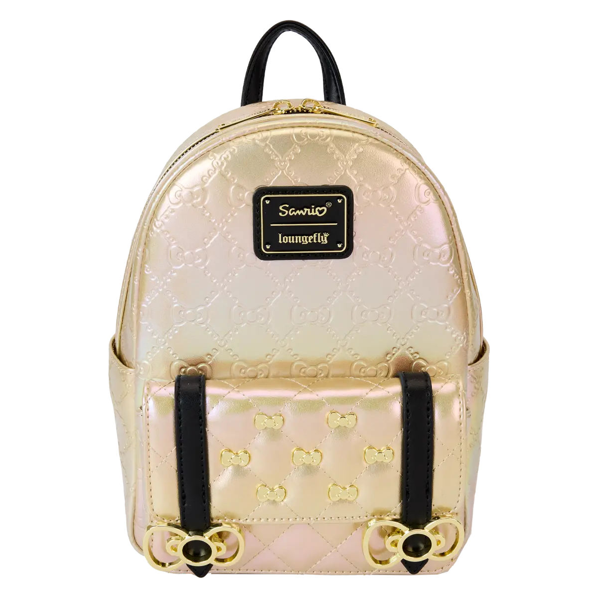 Sanrio Hello Kitty 50th Anniversary Metallic Gold Mini Backpack, Small Backpack Purse
