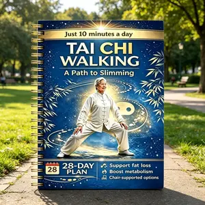 Tai Chi Walking Healthy Weight Loss Book for Seniors, 28-Day Progressive Training Plan, Joint-Friendly, Low Impact, Indoor/outdoor, Beginner Friendly