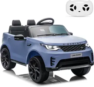 GAOMON Blue 12V Licensed Land Rover Kids Ride On Car With Remote Control Dual Motors Led Lights Mp3 Usb Fm Radio And Safety Features Light Blue