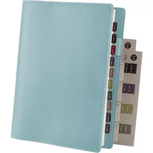 Planner Cover for A5, Soft Travelers Notebook Faux Cover for Notebook, Three Card Slots, Pen Holder and Bookmark(Cover Only),Blue