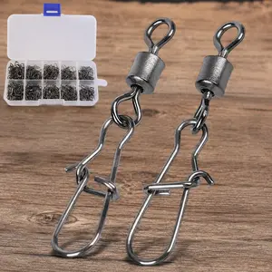 High-Strength Stainless Steel Corrosion-Resistant Fishing Swivel Kit 210PCS, Fast Bearing Swivels with Quick-Lock, 26-66lb Strength for Ocean River Multi-Scenario, Fresh Saltwater Fishing Gear Tackle.