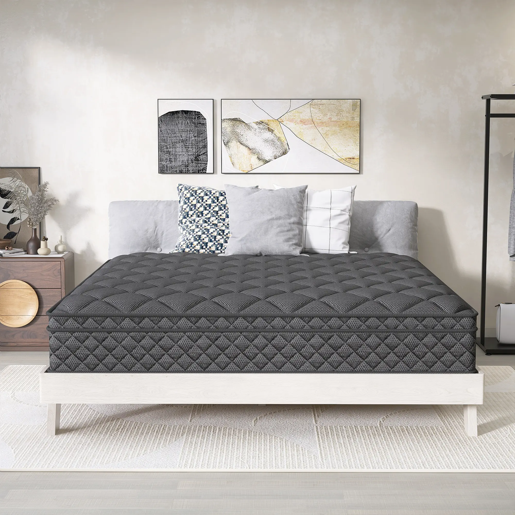 12 in Hybrid Memory Foam Mattress with Individual Steel Coils - Medium Comfort, Enhanced Spinal Alignment, Cool Breathable, Temperature Regulating, High Quality, Motion Isolation (Twin, Full, Queen, King Sizes), High Quality Mattress