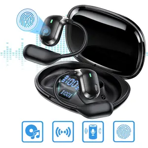 Open Ear Wireless Bluetooth Headphones,Wireless Earbuds with LED Digital Display Charging Case,Waterproof,Built in Microphone,Bluetooth Headphones for Office, Sports,Study and Audio Calls,Compatible with Android/IOS