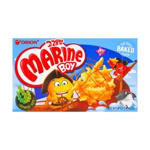 ORION Marine Boy Crunchy Seaweed Flavor Crackers - Salty Korean Dessert, 1.41oz Snack Crispy