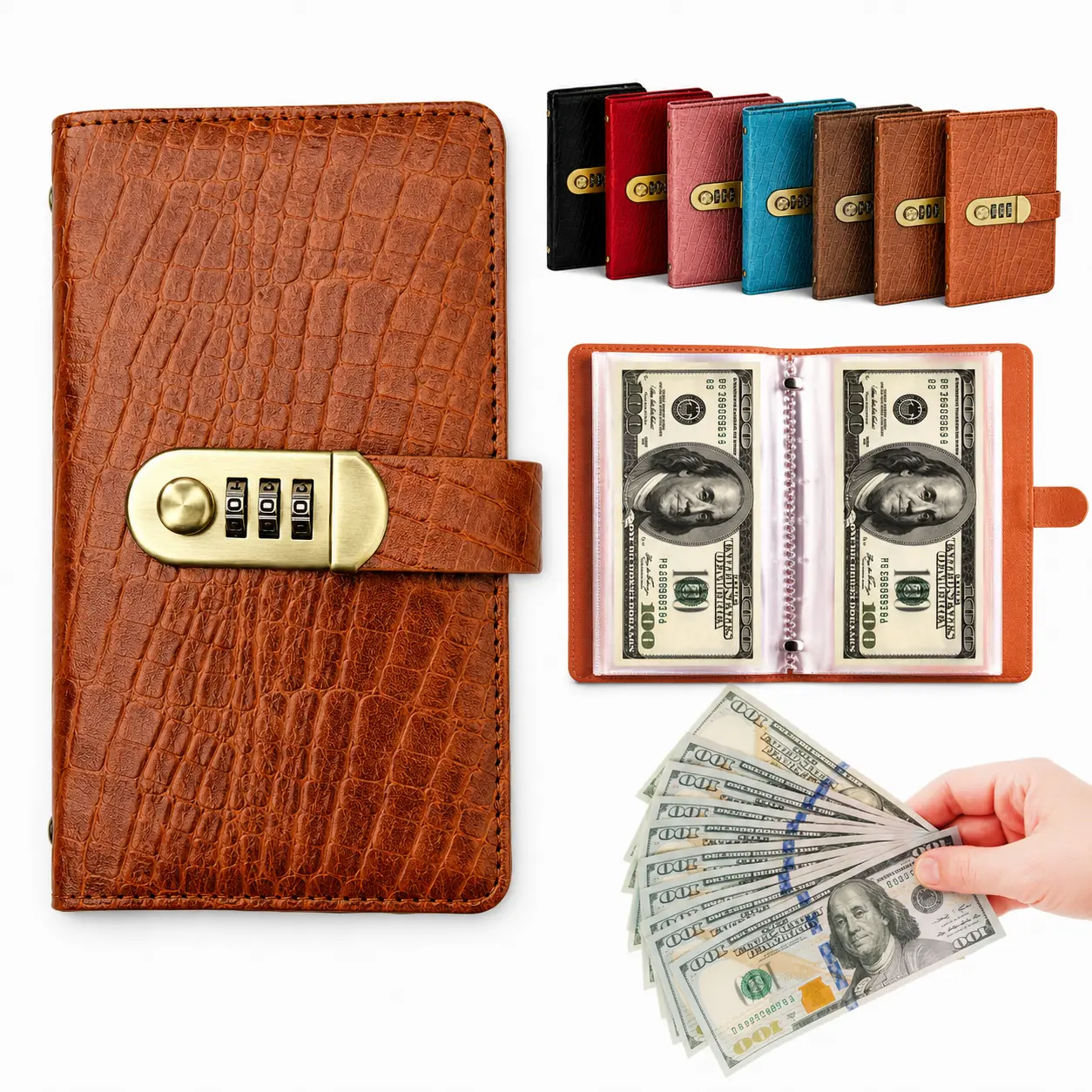 A6 Budget Binder with Lock, 100 Envelope Savings Challenge Binder, Cash Budget Organizer with Envelopes, Money Saving Planner for 30 Day, 52 Week & $5,050 Savings Challenge
