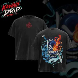 Avatar The Last Airbender Zuko Blue Spirit Mask T-Shirt Anime Graphic Tee Vintage Streetwear Unisex Oversize Heavyweight Cotton T Shirt Gift For Anime Fan Anime Double Printed Washed Tee