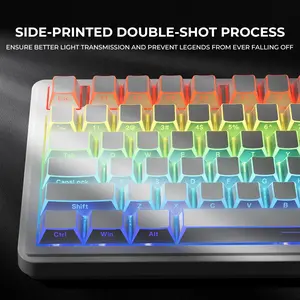 Shadow Fold Dye Sub Pbt Keycap, Cherry Profile Design, Side-Printed Shine Through Keycaps for Mx Switches, Ideal for Gaming Keyboard