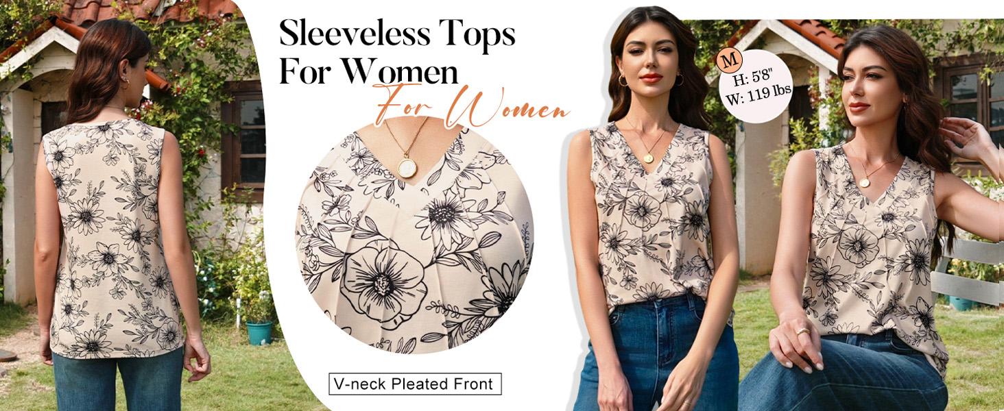 Wiholl Tank Tops for Women Loose Fit Sleeveless Shirts V Neck Summer Clothes Ruched Women's Tees and Tanks Straight Hem Vneck Wiholl Tank Tops for Women Loose Fit Sleeveless Shirts V Neck Summer Clothes Ruched Women's Tees and Tanks Straight Hem Vneck