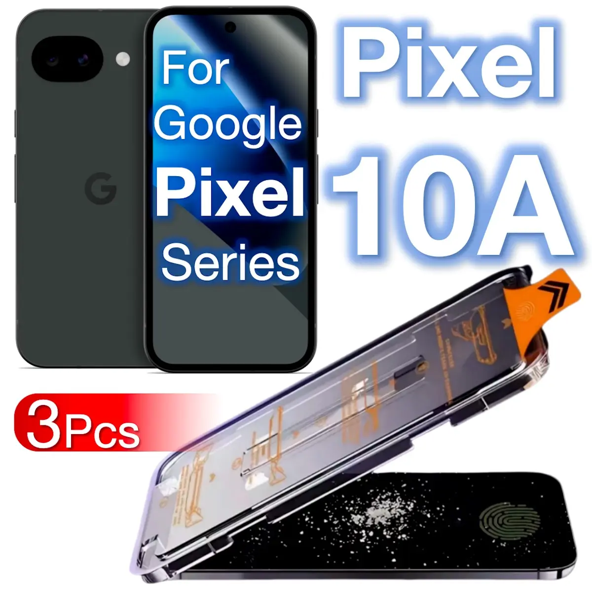 3-Pack Protective Screen Protector, Protective Mobile Accessory for Google Pixel 10A 9A 8A 7A 6A Series, Anti-Spy Durable Tempered Glass Film, Supports Ultrasonic Fingerprint, Dust-Free, Bubble-Free, Protection, Smartphone Accessories