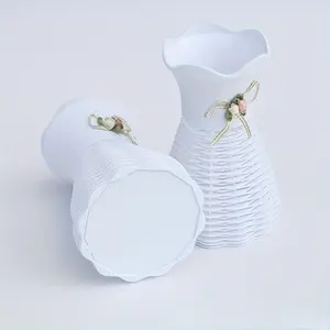 [Durable Plastic Vases] Durable, Lightweight Bulk Contemporary Cylindrical Plastic Vases | for Desktop Flower Arrangements with Artificial Blooms - No Maintenance Home & Office Decor, Vases for Flowers