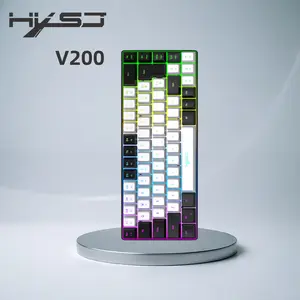 V200 Thin Wired Gaming Keyboard, USB-C Interface Cable, Independent 68 Key RGB Backlight, Suitable for Home Gaming & Office Use, LED Backlit Keyboard
