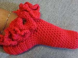 Crochet Ruffle Footie- Women's Fashion Footie Footwear Footwear Comfort