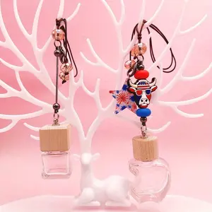 4pcs Beaded Car Accessories DIY Beadable Bar Multifunctional Keychain Aromatherapy Empty Bottle