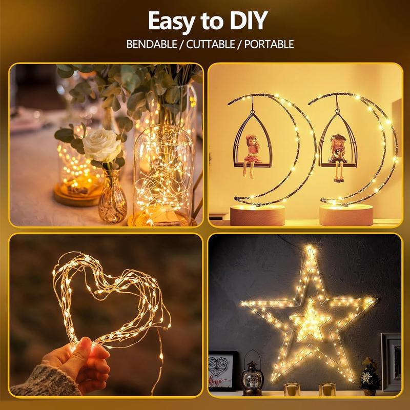 30/100Pcs Twinkle Lights Battery Operated, Three lighting modes，Festival Decorations  Mason Jars Lights Crafting, Firefly Lights DIY Decoration, Party (Warm White) Christmas Ornaments