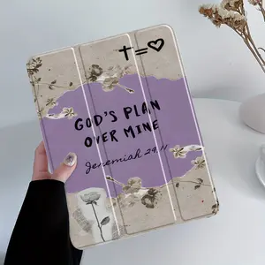 Jeremiah 29:11 Christian Inspirational Quote Aesthetic Tablet Case for Pencil Holder, Auto Wake/ Sleep Tablet Protective Cover with for ipad 10th 11th 9th Mini Air 4th 8/ 7/ 6/ 5th for iPad Pro Generation Case, Christian Gifts for Women Men Sister