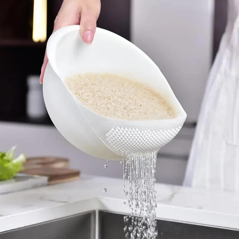 Multifunctional Plastic Rice Washing Bowl with Filter, Strainer Utensils, Food Safe, Ideal for Healthy Meal Prep and Kitchen Efficient Use, Kitchenware, Kitchen Accessories, Kitchen Gadgets