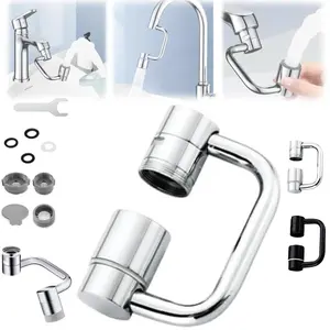 1440 °   Rotatable Faucet Aerator Extension Effortless All-Angle Control Swivel Design 2-Mode Splash Prevention for Kitchen & Bathroom Sinks