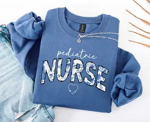 Pediatric Nurse Sweatshirt T-Shirt, Pediatric Nurse Shirt, Peds Nurse shirt, Pediatric T-Shirt, Pediatrics Nurse , Peds Nurse Gift Cotton Fabric Crewneck Bottom