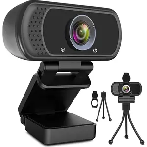 1080P Webcam with Microphone, HD Webcam Web Camera with Tripod Stand, Widescreen USB Computer Camera, Streaming Mic Web cam for Online Calling/Conferencing, Facetime/YouTube Desktop Laptop PC