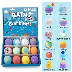 Bath Bombs for Kids with Surprise Inside, 12 Pack Kids Bath Bombs with Toys Inside Gift Set, Kid Bubble Bath Fizzy for Girls Boys with Bath Toys