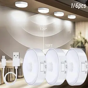 USB Rechargeable LED Under Cabinet Light with Motion Sensor, Adhesive Magnetic Lighting, Dimmable Lighting, Multifunctional Lighting, Wall Mounted Light for Closets, Stairs, Bedroom