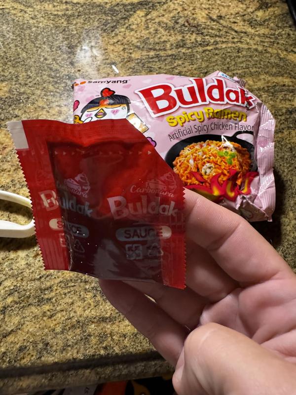 Samyang Buldak Spicy Ramen, Hot Chicken Ramen, Korean Stir-Fried Instant Noodle, Carbonara, 1 Bag with 5 Pack