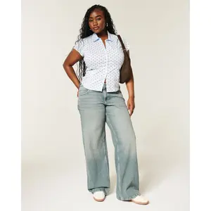 Hollister Low-Rise Y2k Medium Wash Baggy Jeans