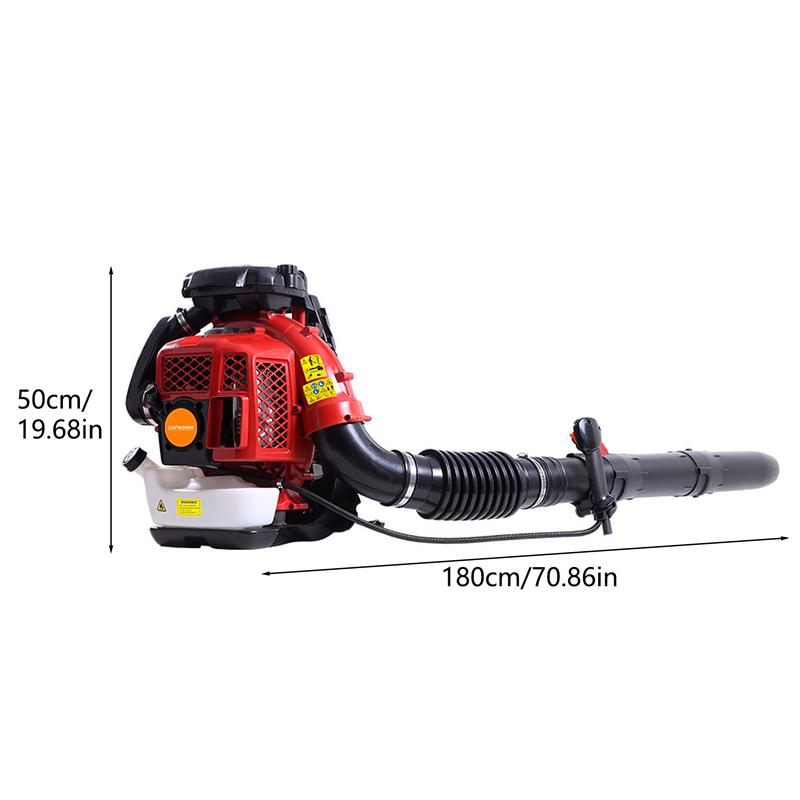 80CC Gas Powered Backpack Leaf Blower 900CFM, Powerful 206MPH Extreme Duty 2-Cycle Petrol Powered Leaf blowers for Lawn/Garden Care Yard Snow/Grass Blowing Dust Debris from US Red