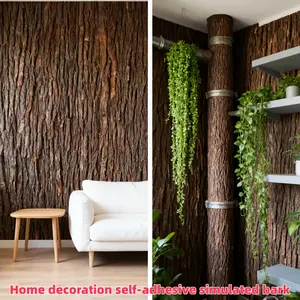 1 Piece Self-Adhesive Willow Bark Peel and Stick Wallpaper, Peel And Stick Wallpaper Designs, 40cm*100cm (15.75in*39.37in), Natural Tree Trunk Texture Plastic Wood Grain Sticker for Walls, Columns, Pipes, All-Season Outdoor Decor
