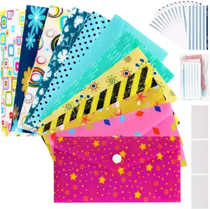 ABC life Cash Envelopes Plastic for Budget System - Money Envelopes for Budgeting and Saving, 12 Pack of Assorted Colors, Tear and Water Resistant, 12 Expense Tracking Budget Sheets & 3 Label Sheets