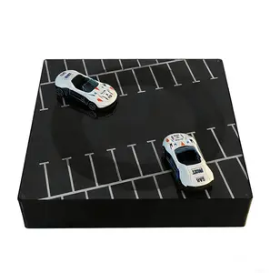 Dynamic Drift Display Stand with 2 Die-Cast Cars Included, Spinning Drift Showcase Base, Satisfying Desktop Car Display Pad, Collector Model Car Motion Display, Cool Desk Decor