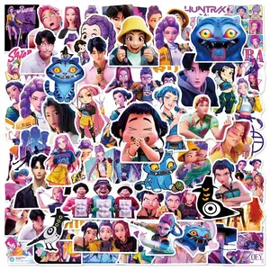 60-50 Pcs Cool Anime Graffiti Stickers Set, DIY Phone Case Laptop Skateboard Luggage Decals, Trendy Cartoon Character Designs, Waterproof Vinyl Stickers for Teens